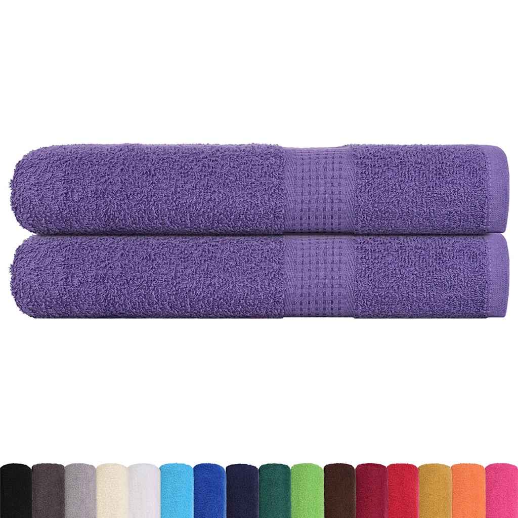 Vidaxx serviettes 2 pcs 100x200 cm 360 g m² 100% coton violet