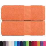 VidaXL serviettes invités 2 pcs 30x50 cm 360 g m² 100% coton orange