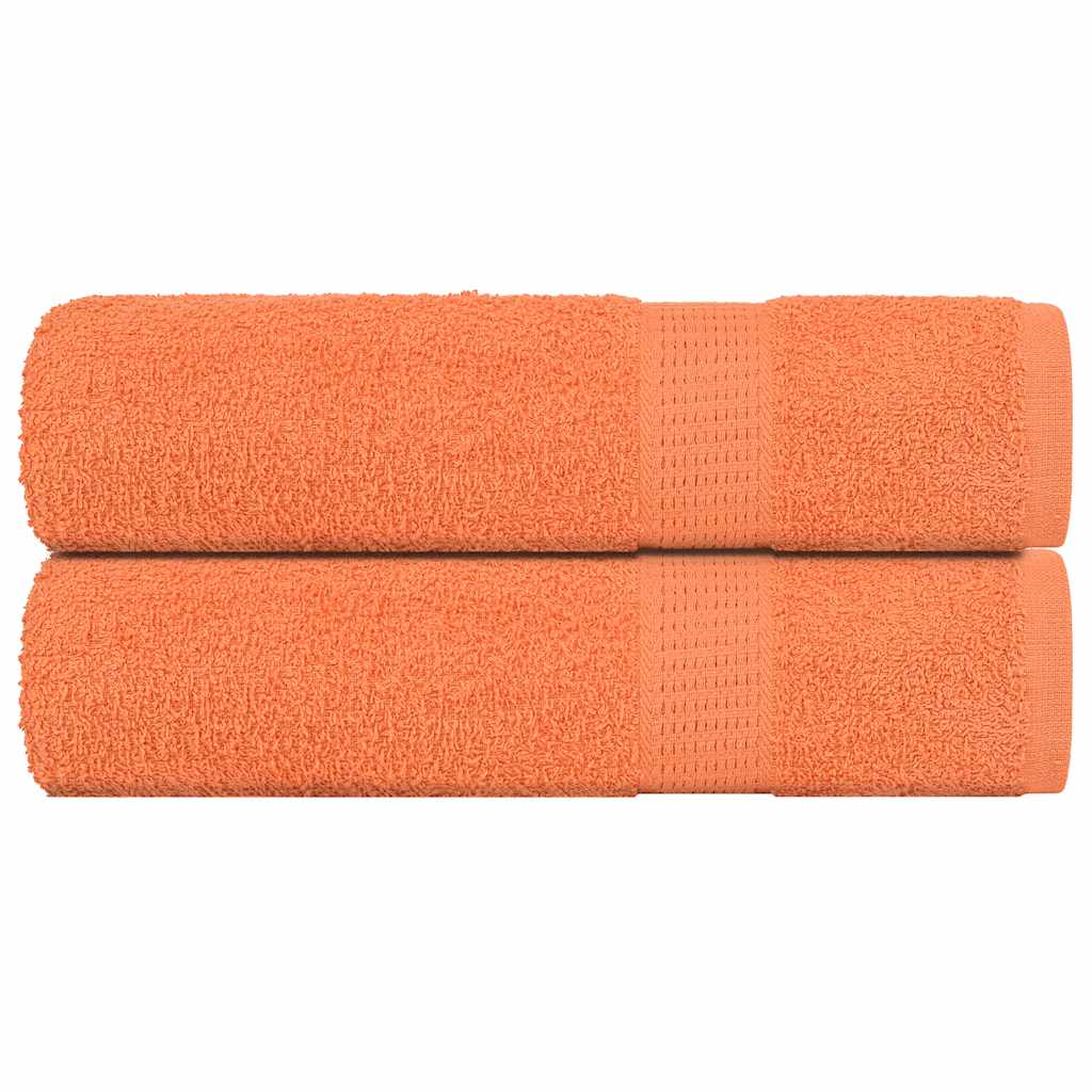 Vidaxl brusebad 2 st 70x140 cm 360 g m² 100% bomuldsorange