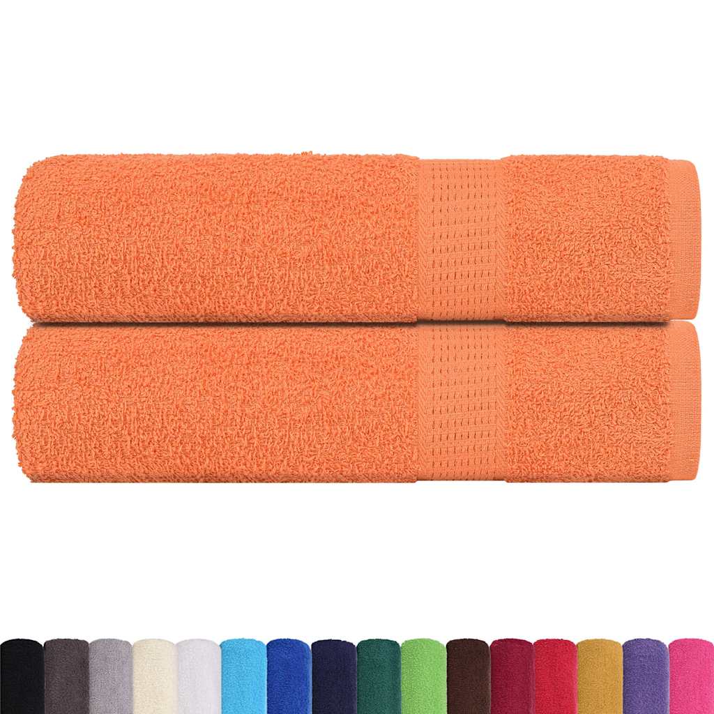 Vidaxl badehåndklæder 2 st 100x150 cm 360 g m² 100% bomuldsorange