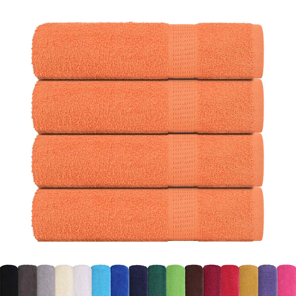 Toallas de baño Vidaxl 4 ST 100x150 cm 360 g m² 100% de algodón naranja