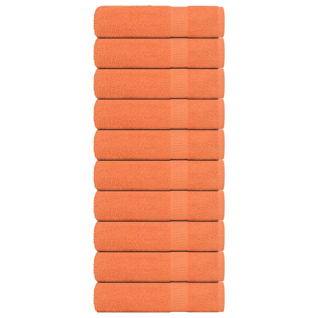 Vidaxl badehåndklæder 10 pc 100x150 cm 360 g m² 100% bomuldsorange