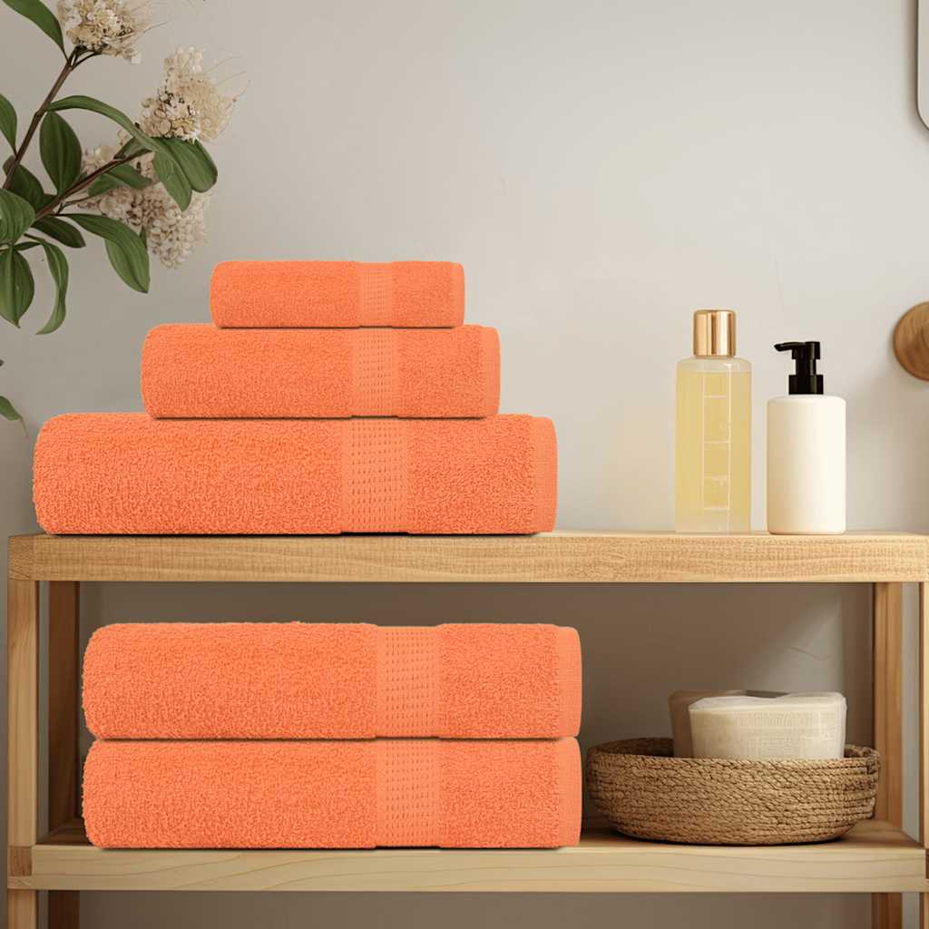 Serviettes de bain vidaxl 10 pc 100x150 cm 360 g m² 100% coton orange