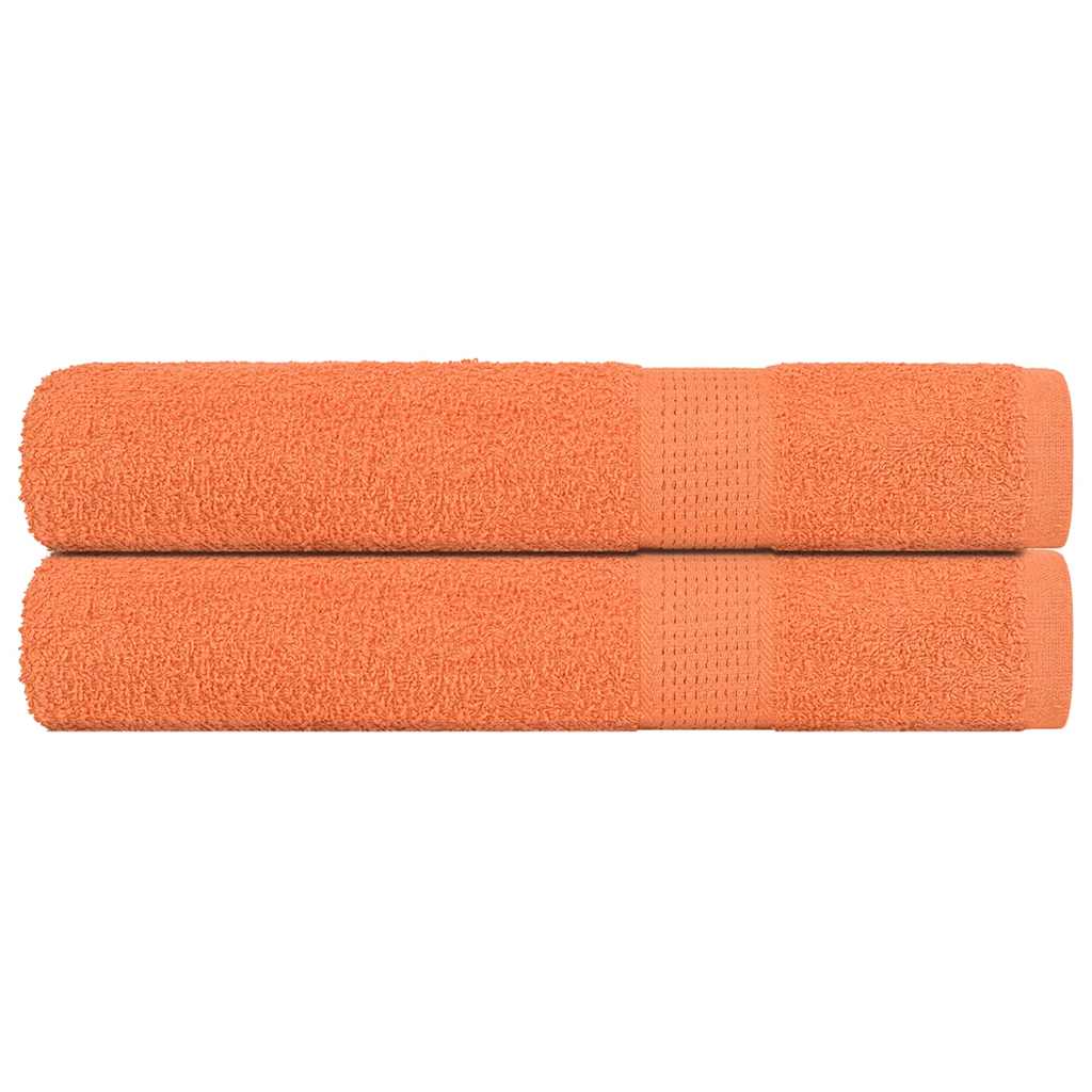 Serviettes de sauna vidaxl 2 ST 80x200 cm 360 g m² 100% coton orange