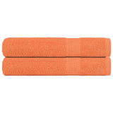 Vidaxx serviettes de sauna 2 pcs 80x200 cm 360 g m² 100% coton orange