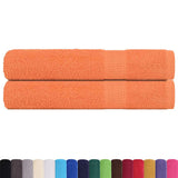 Serviettes de sauna vidaxl 2 ST 80x200 cm 360 g m² 100% coton orange