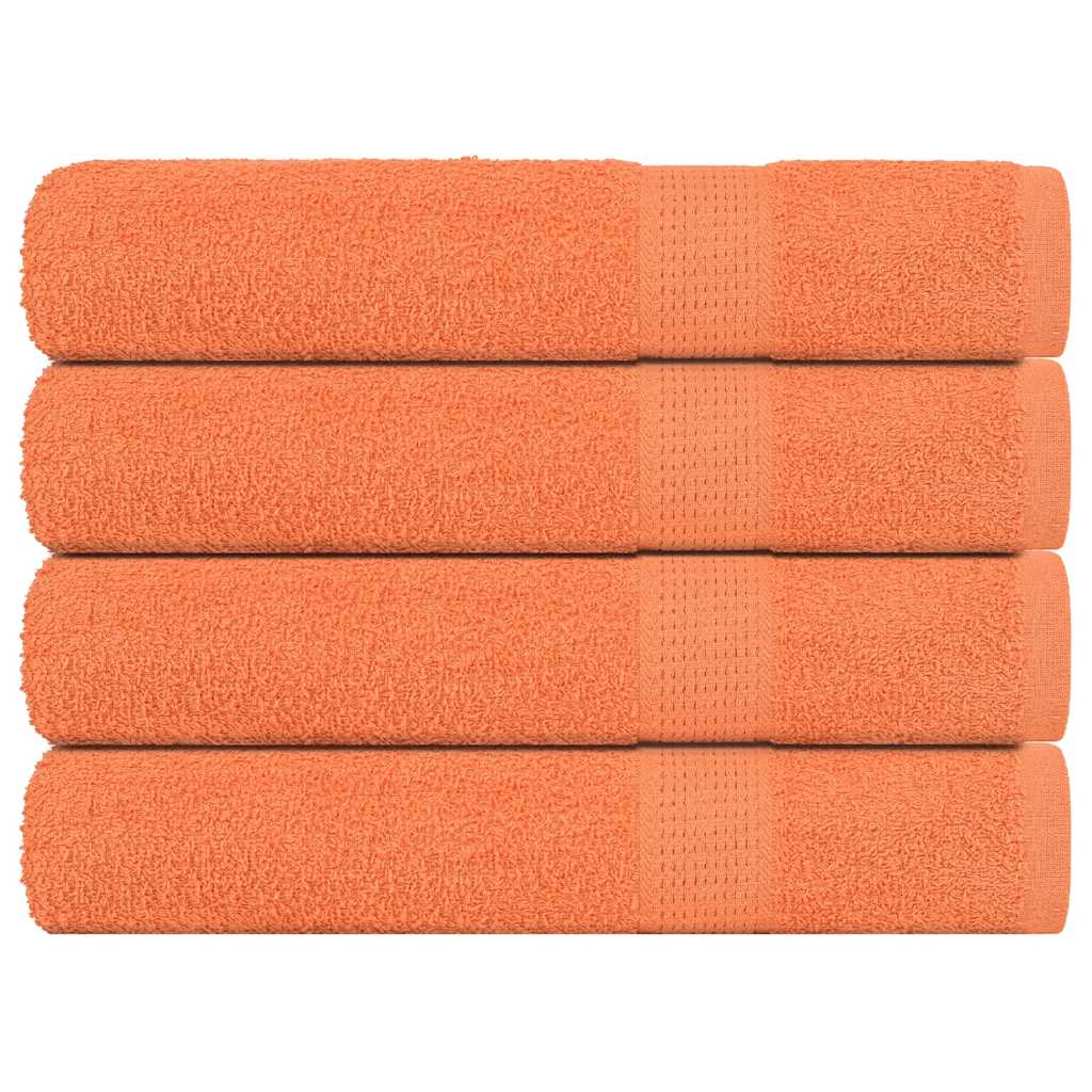 Toallas de sauna Vidaxl 4 st 80x200 cm 360 g m² 100% de algodón naranja