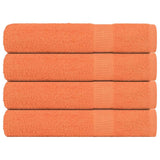 Serviettes de sauna vidaxl 4 ST 80x200 cm 360 g m² 100% coton orange