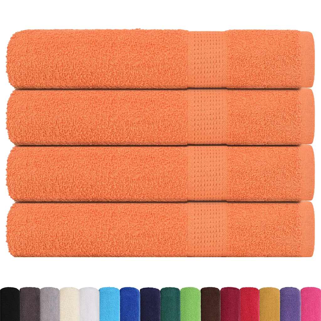 Serviettes de sauna vidaxl 4 ST 80x200 cm 360 g m² 100% coton orange