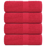 VidaXL serviettes invités 4 pcs 30x50 cm 360 g m² 100% coton rouge