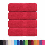 VidaXL serviettes invités 4 pcs 30x50 cm 360 g m² 100% coton rouge