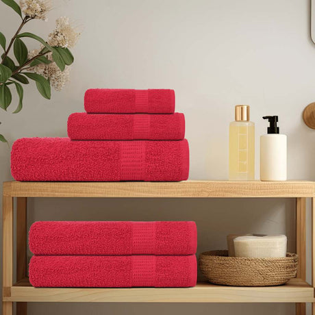 VidaXL serviettes invités 4 pcs 30x50 cm 360 g m² 100% coton rouge