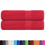 Vidaxx serviettes 2 pcs 50x100 cm 360 g m² 100% coton rouge