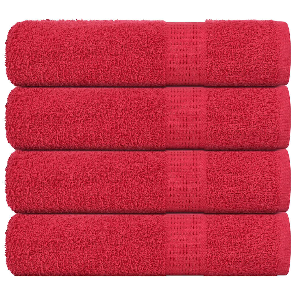 Vidaxx serviettes 4 pcs 50x100 cm 360 g m² 100% coton rouge