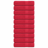 Serviettes de douche vidaxl 10 st 70x140 cm 360 g m² 100% coton rouge