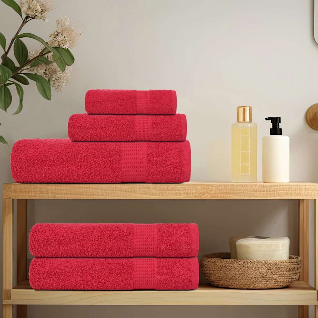 Serviettes de douche vidaxl 10 st 70x140 cm 360 g m² 100% coton rouge