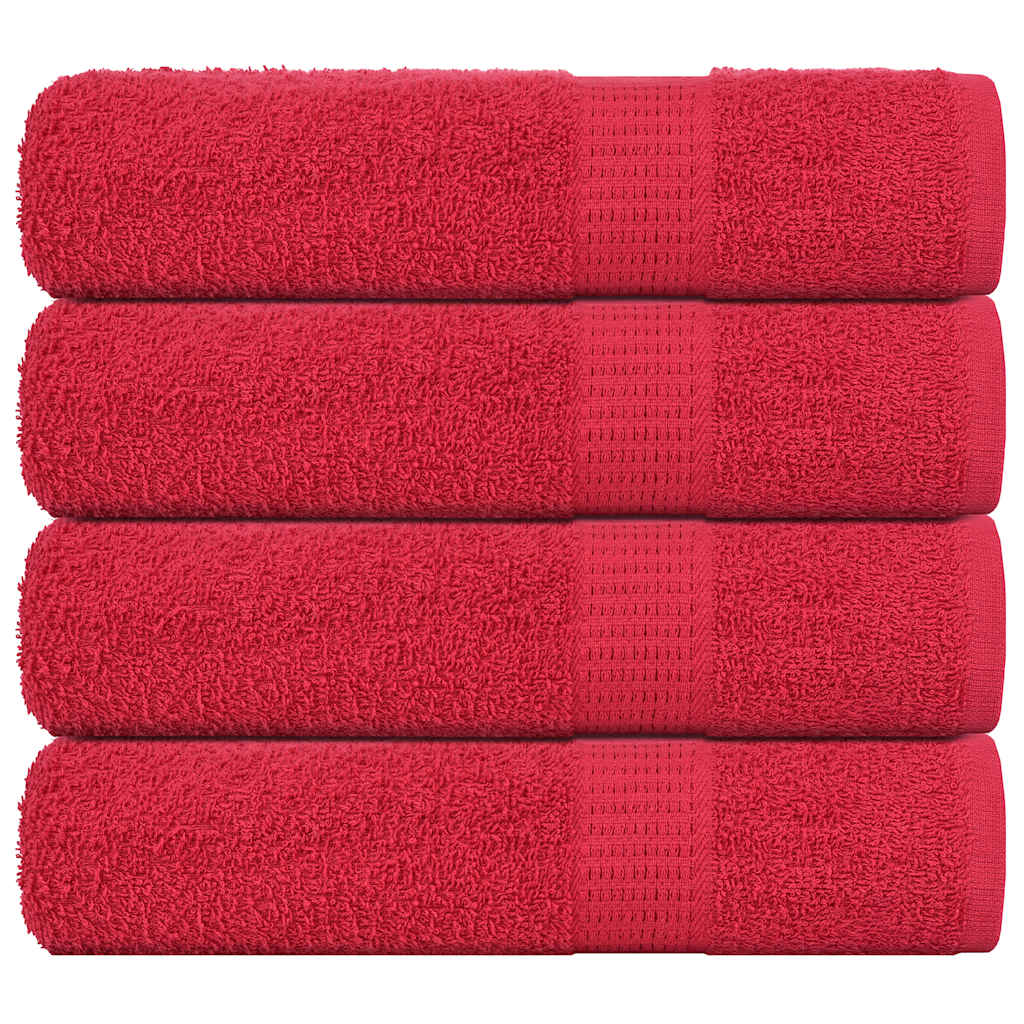 Vidaxx serviettes de bain 4 pcs 100x150 cm 360 g m² 100% coton rouge