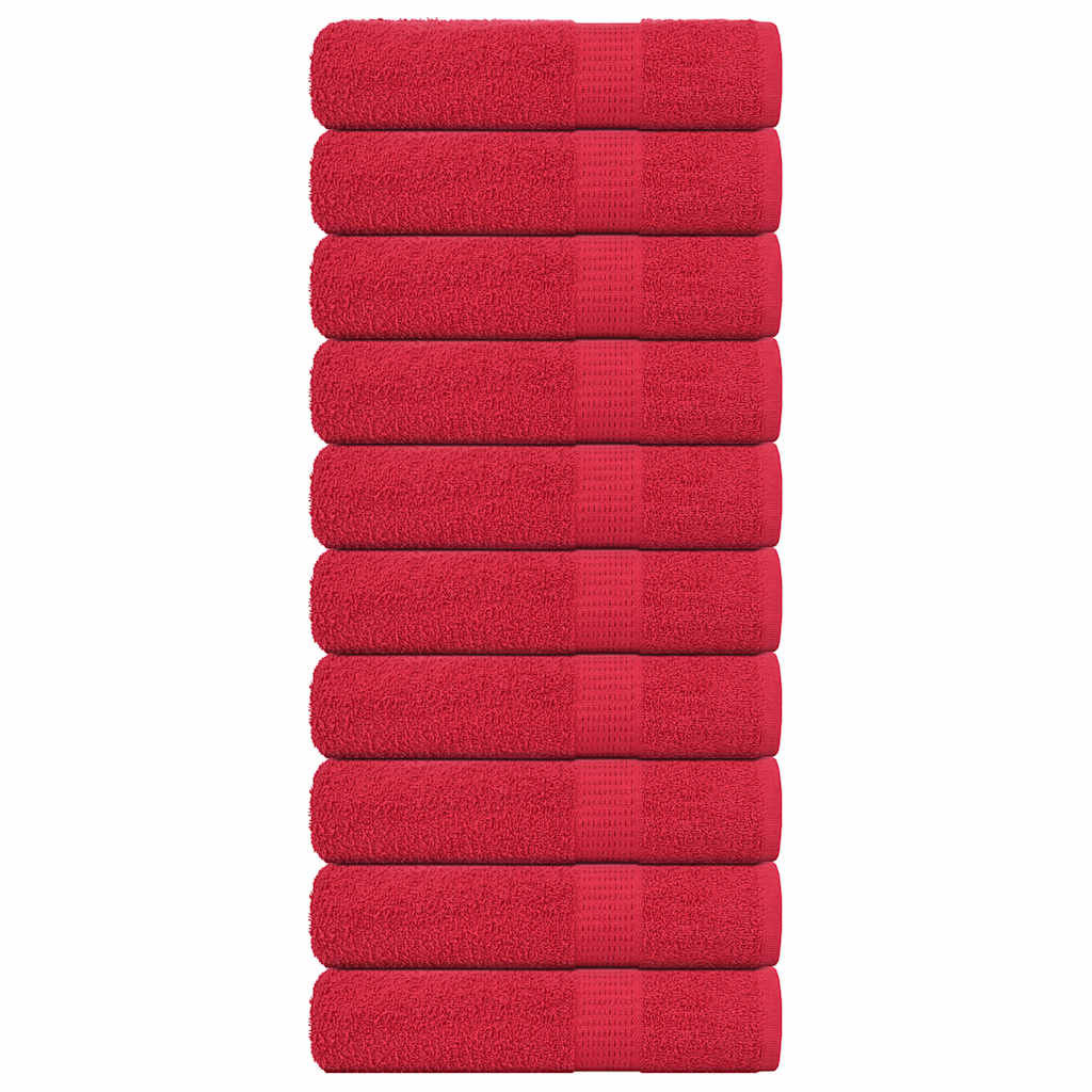 Toallas de baño Vidaxl 10 st 100x150cm 360 g m² 100% de algodón rojo