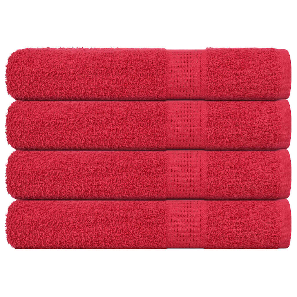 Vidaxx serviettes de sauna 4 pcs 80x200 cm 360 g m² 100% coton rouge