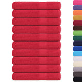 Serviettes de sauna vidaxl 10 ST 80x200 cm 360 g m² 100% coton rouge