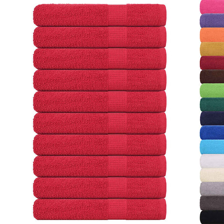 Vidaxx serviettes de sauna 10 pièces 80x200 cm 360 g m² 100% coton rouge