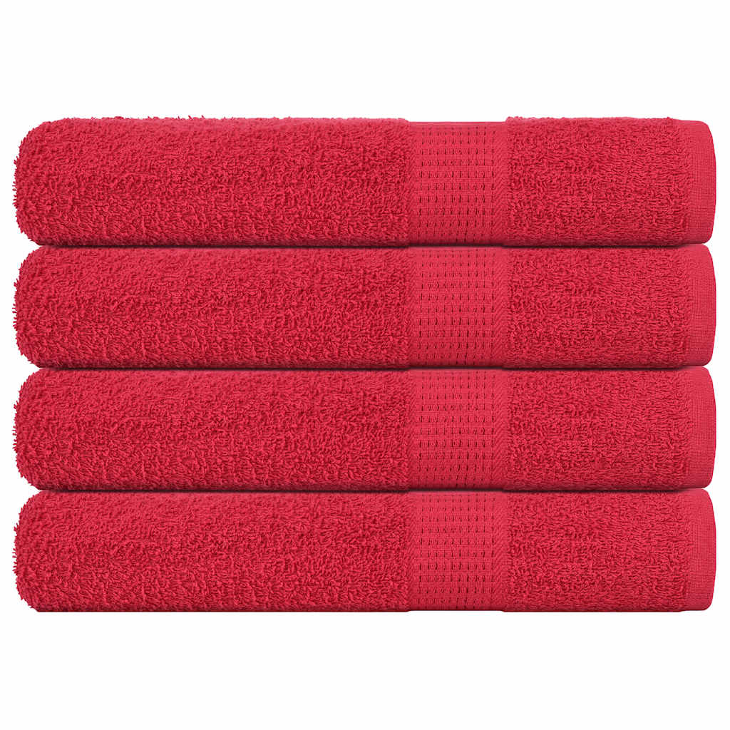 Vidaxx serviettes 4 pcs 100x200 cm 360 g m² 100% coton rouge
