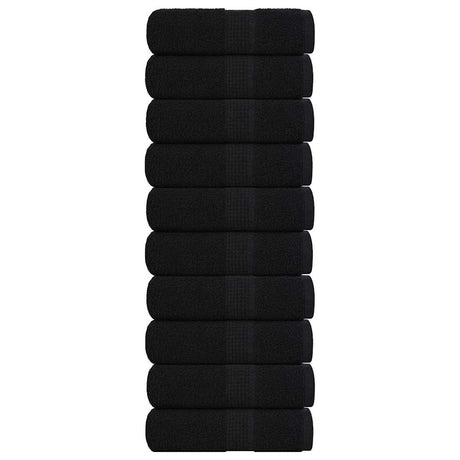 VidaXL serviettes invités 10 pcs 30x50 cm 360 g m² 100% coton noir