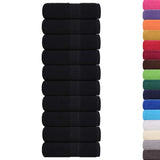 VidaXL serviettes invités 10 pcs 30x50 cm 360 g m² 100% coton noir