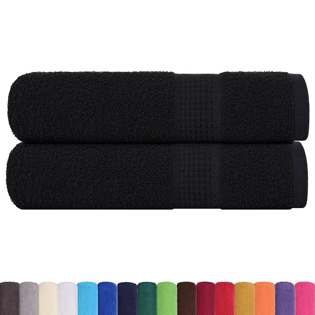 Vidaxx serviettes de douche 2 pcs 70x140 cm 360 g m² 100% coton noir