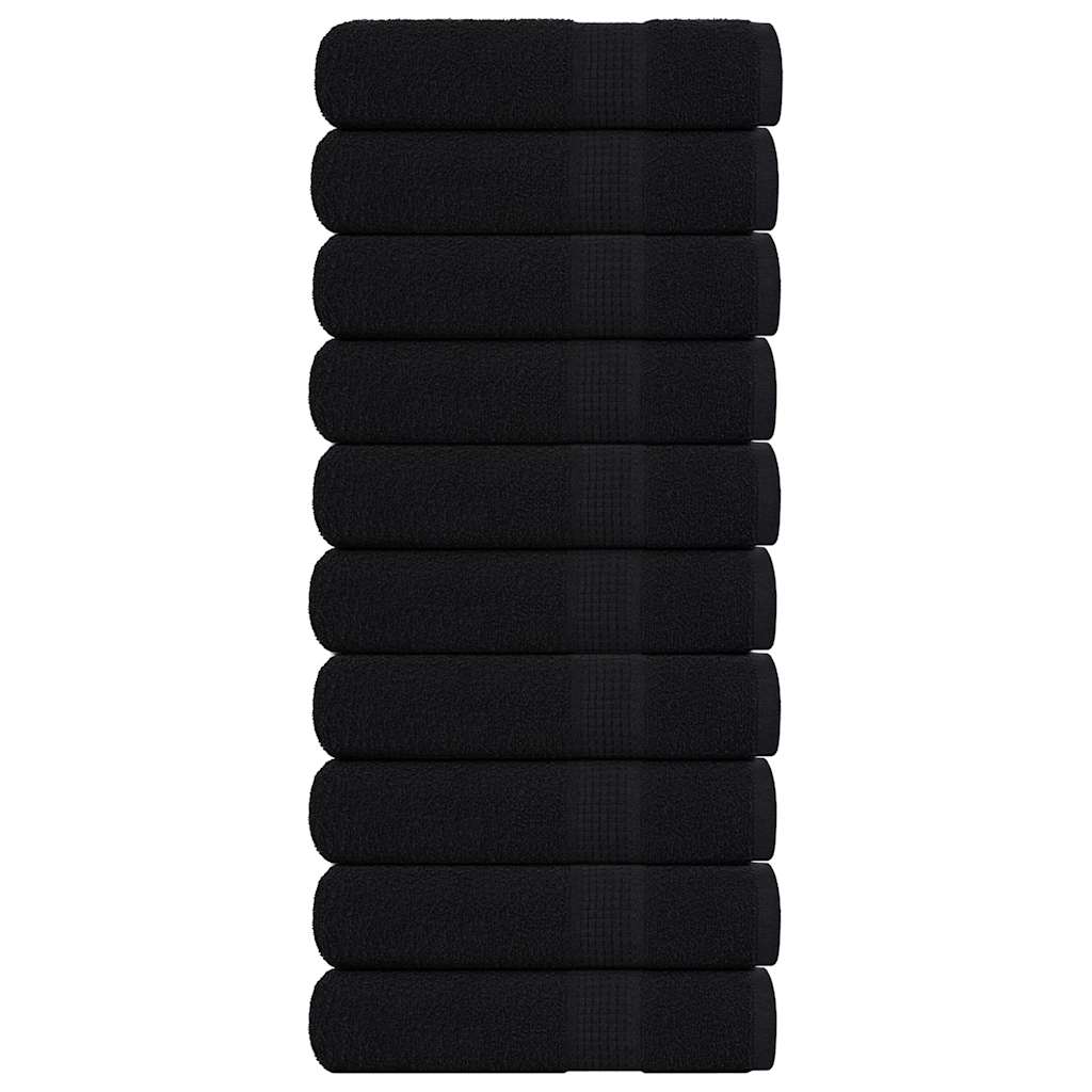 Toallas de ducha Vidaxl 10 st 70x140 cm 360 g m² 100% de algodón negro