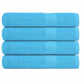 Serviettes de sauna vidaxl 4 ST 80x200 cm 360 g m² 100% coton turquoise