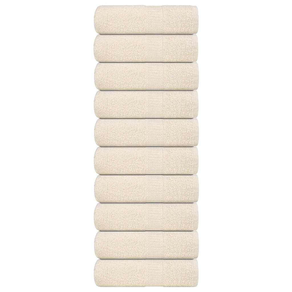 VIDAXL SALPES SAPAGGIO 10 ST 30x30 cm 360 g m² Crema di cotone 100%, colorato