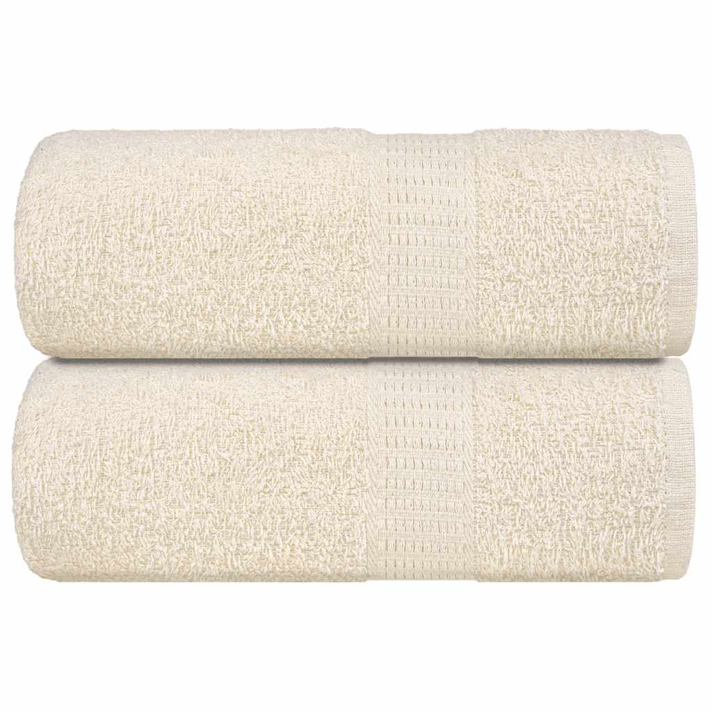 VidaXL serviettes invités 2 pcs 30x50 cm 360 g m² 100% coton couleur crème