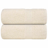 VidaXL serviettes invités 2 pcs 30x50 cm 360 g m² 100% coton couleur crème