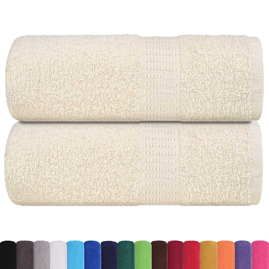 VidaXL serviettes invités 2 pcs 30x50 cm 360 g m² 100% coton couleur crème