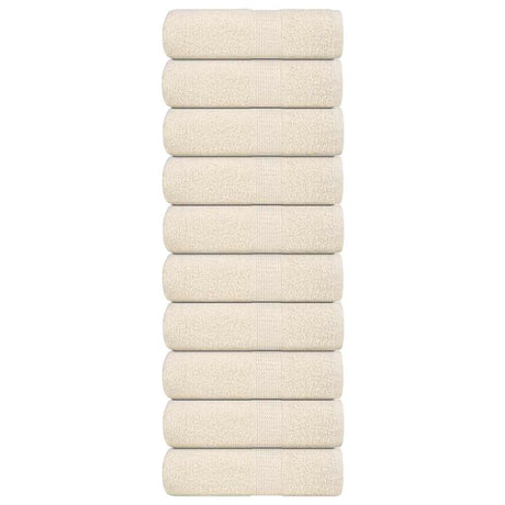 VidaXL serviettes invités 10 pcs 30x50 cm 360 g m² 100% coton couleur crème