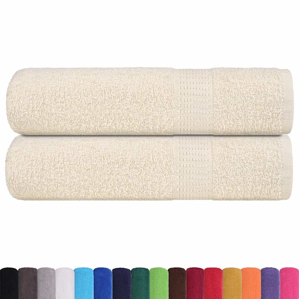 Serviettes de douche Vidaxl 2 st 70x140 cm 360 g m² 100% coton crème