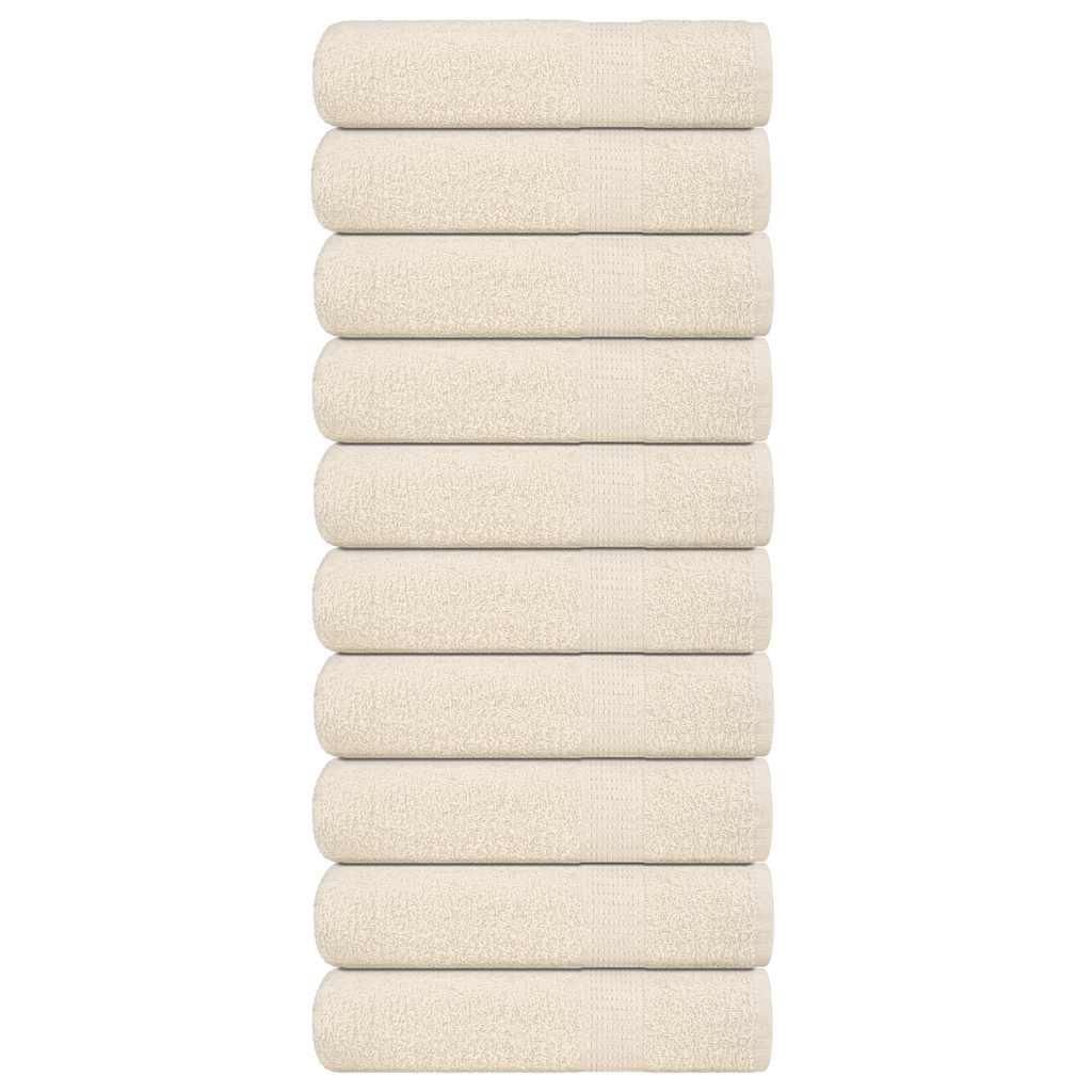 Asciugamani per doccia Vidaxl 10 ST 70x140 cm 360 g m² 100% Crema di cotone