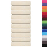 Vidaxx serviettes de douche 10 pcs 70x140 cm 360 g m² 100% coton crème