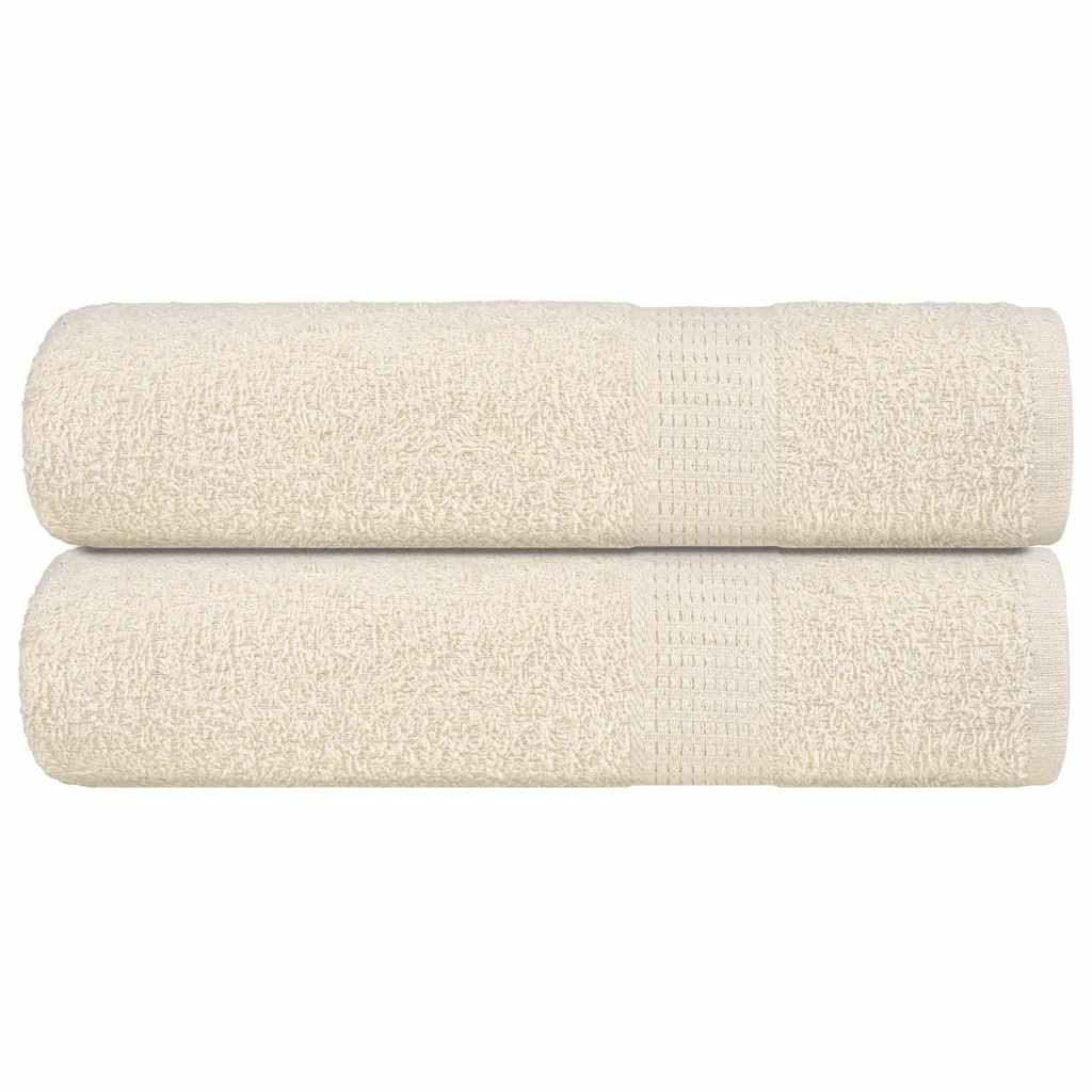 Vidaxl Bath Handels 2 St 100x150 cm 360 g m² 100% bomullskrem -farget