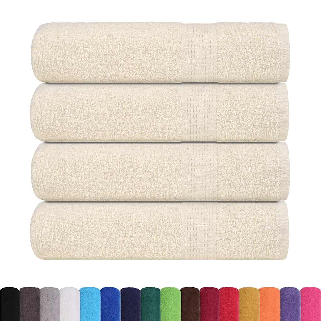 Asciugamani da bagno Vidaxl 4 pezzi 100x150 cm 360 g m² 100% crema di cotone, colorato