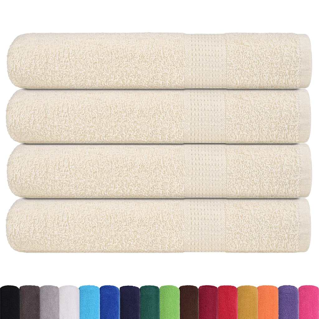 Vidaxx serviettes de sauna 4 pcs 80x200 cm 360 g m² 100% coton crème
