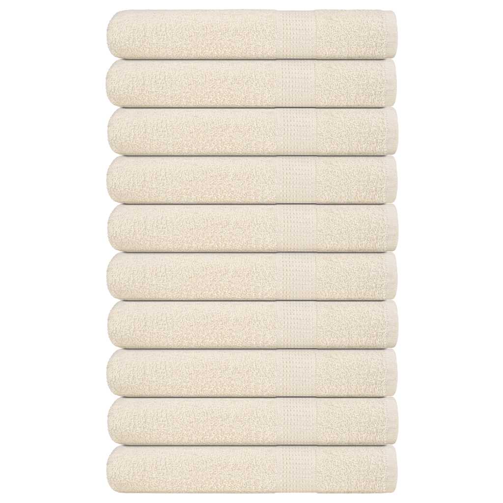 Vidaxx serviettes de sauna 10 pièces 80x200 cm 360 g m² 100% coton crème