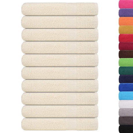 Vidaxx serviettes de sauna 10 pièces 80x200 cm 360 g m² 100% coton crème