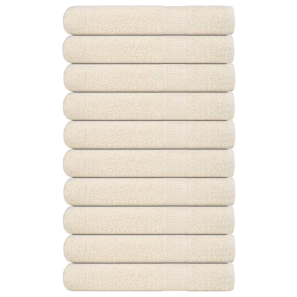 Serviettes Vidaxx 10 pcs 100x200 cm 360 g m² 100% coton crème
