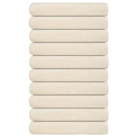 Serviettes Vidaxx 10 pcs 100x200 cm 360 g m² 100% coton crème