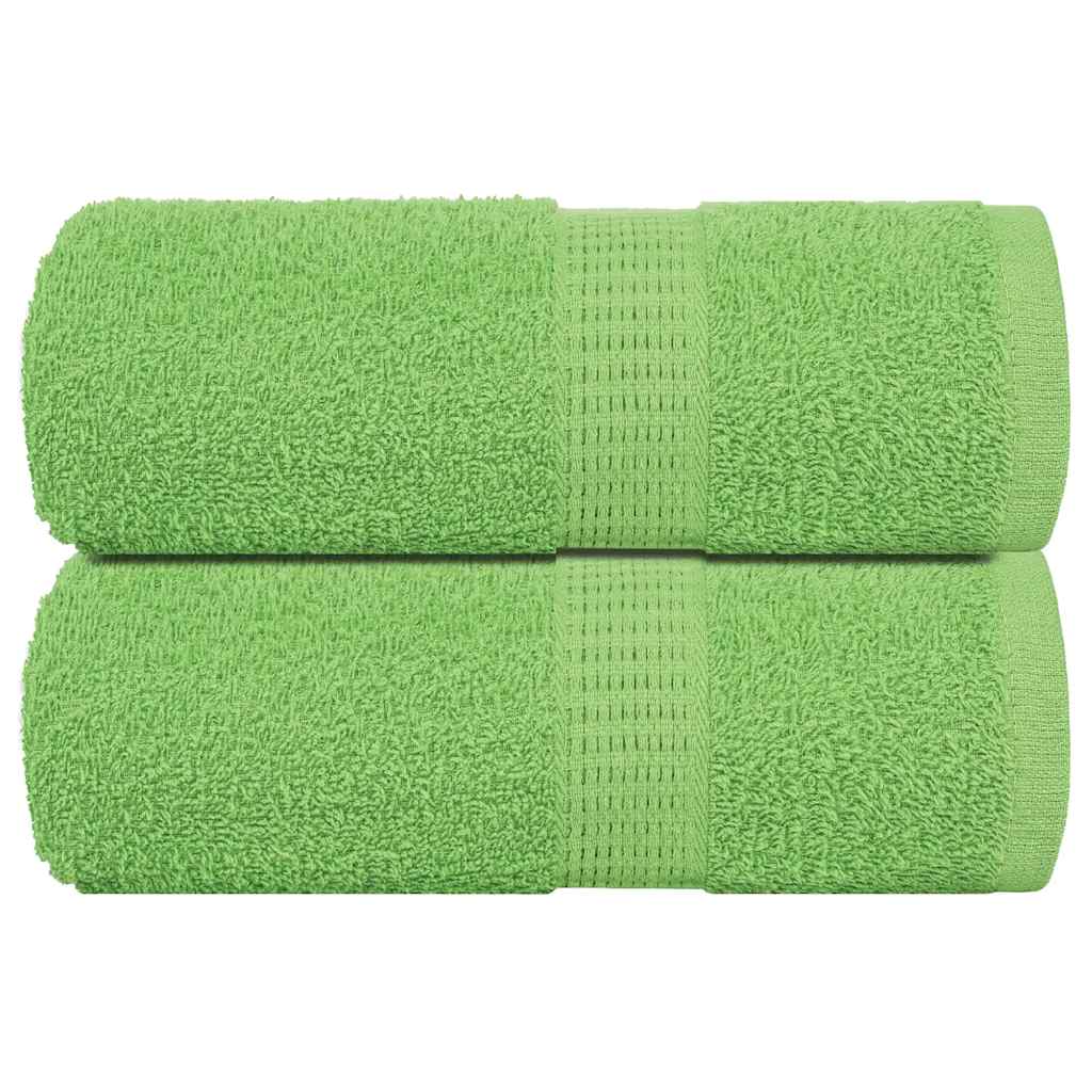 VidaXL serviettes invité 2 pcs 360 g m² 360 g m² 100% coton vert pomme