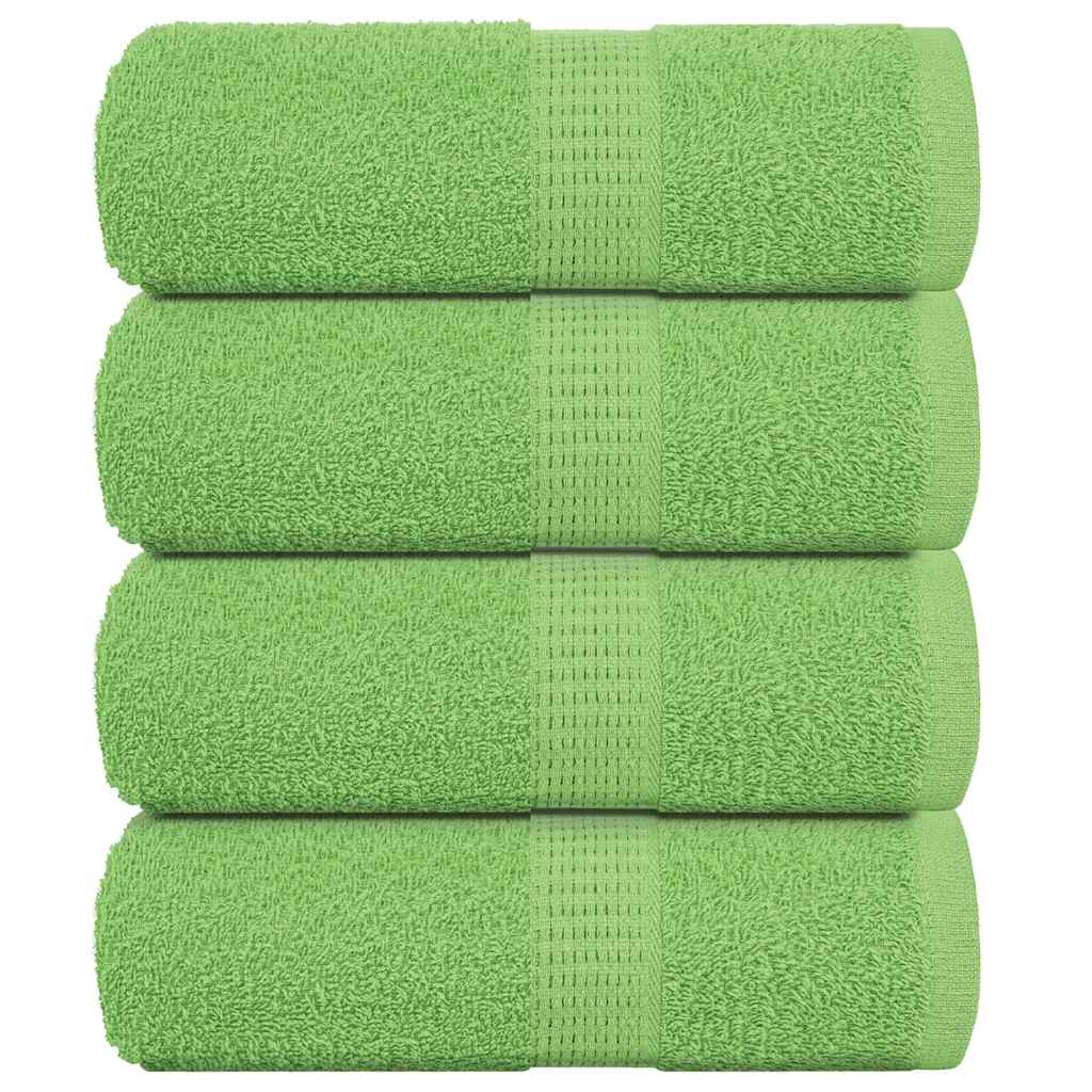 VidaXL serviettes invité 4 pcs 360 g m² 360 g m² 100% coton vert pomme