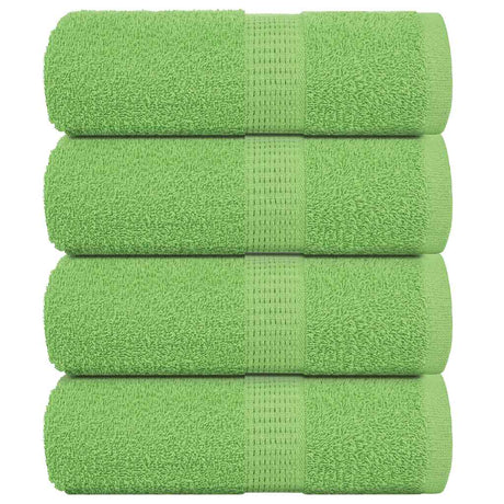 VidaXL serviettes invité 4 pcs 360 g m² 360 g m² 100% coton vert pomme