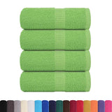 VidaXL serviettes invité 4 pcs 360 g m² 360 g m² 100% coton vert pomme